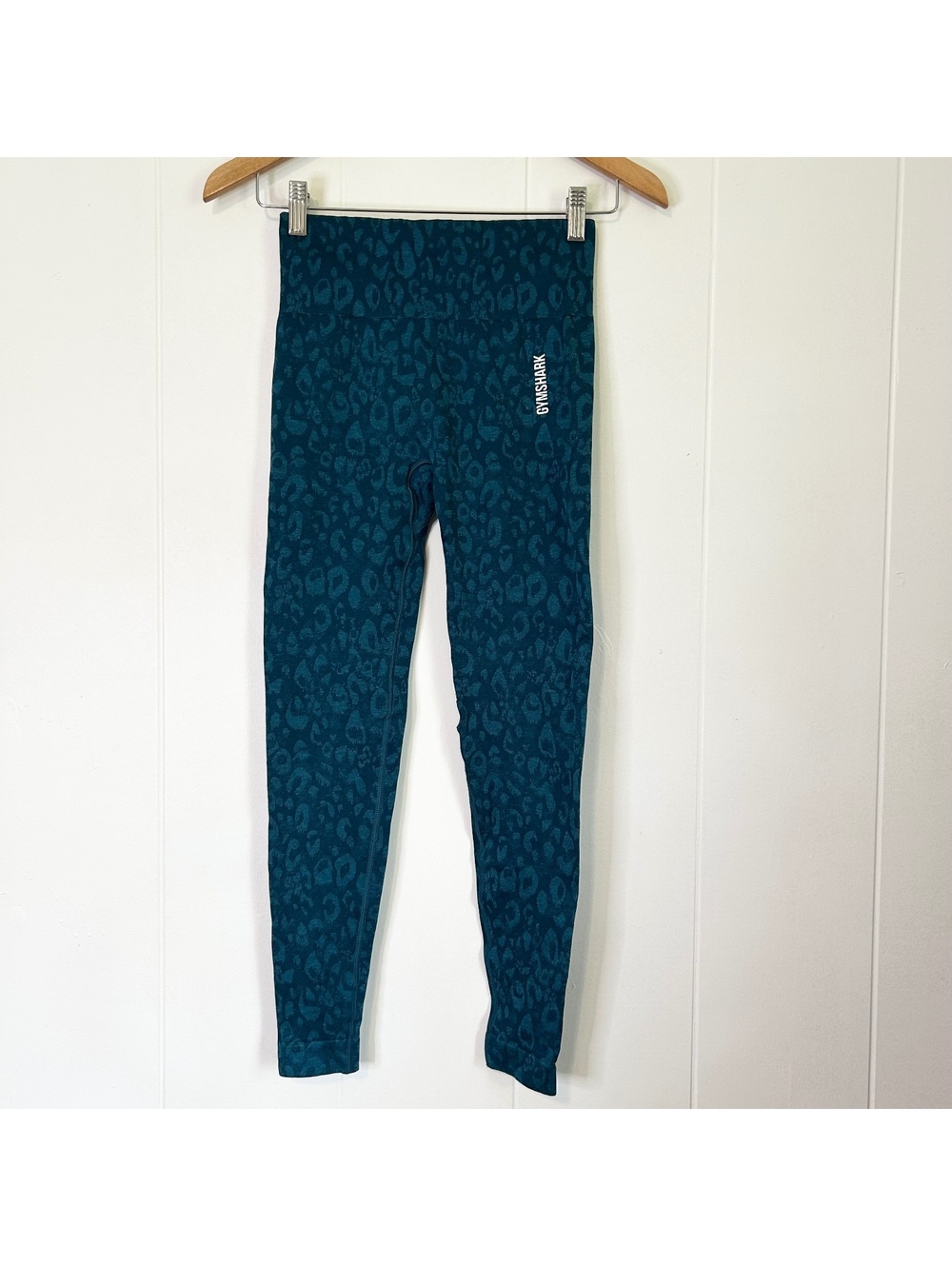 Gymshark Blue Animal Print Leopard Print Active Workout Leggings Women's Small